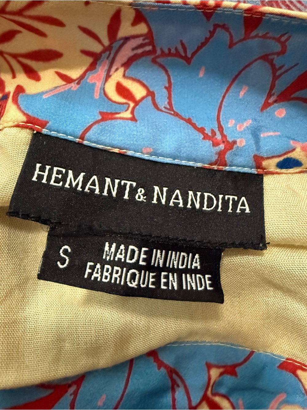 HEMANT & NANDITA Red, Blue and Olive Floral Paisley Maxi Skirt - Picture 3 of 7